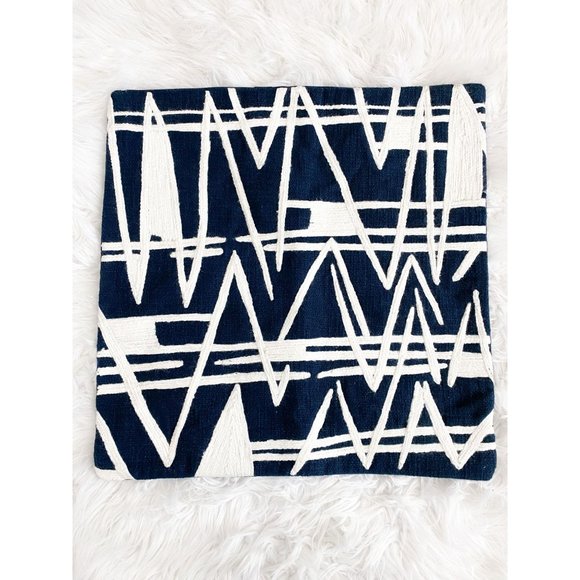 West Elm Accents West Elm Woven Diamonds Pillow Cover Midnight Blue White 2x20 New Poshmark